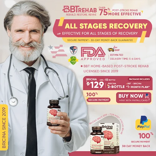 BBT Rehab: Home-Based Post-Stroke Rehabilitation with Bricina (2 Bottles/Month) 💊 Clinically proven recovery program – only $129/month, including full medical guidance and free worldwide shipping.